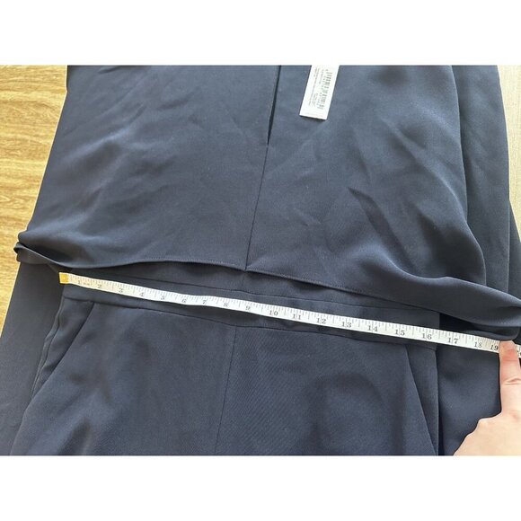 KAREN MILLEN NWT Tailored Asymmetric Draped Cape Straight Leg Jumpsuit Navy 10 - Picture 11 of 13